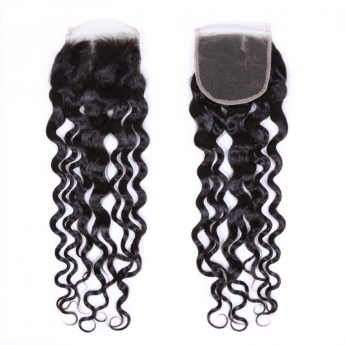 100% Virgin Human Hair 4 x 4 Italian Wave Closure