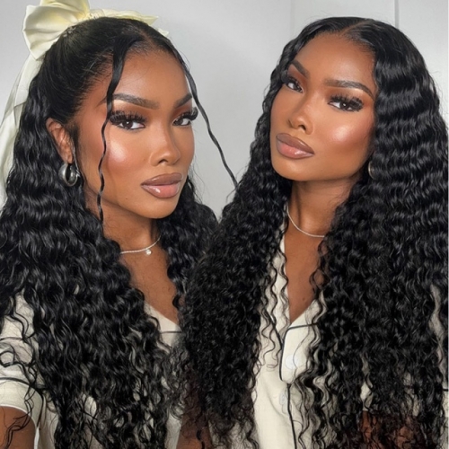 FBS Hair 5x5 Closure HD Lace Natural Black Deep Curly Wig Breathable Cap