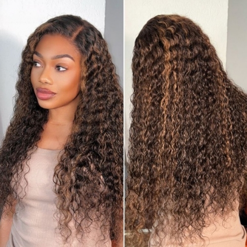 FBS Hair Glueless 4/27 Deep Wave No Lace Human Hair Headband Wig