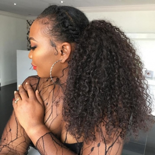 FBS Hair Deep Wave Wrap Around Ponytail Hair Extension Virgin Hair