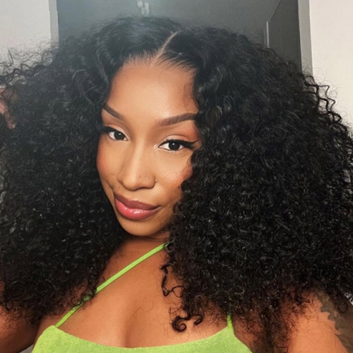 FBS Hair 13x4 HD Lace Frontal Messy Burmese Curly Wig 180% Density