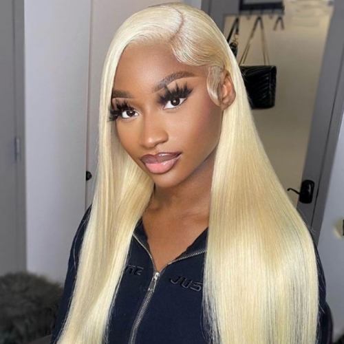 FBS Hair Easily Redyed 613 Silky Straight 2x6 Closure HD Lace Middle Part Wig